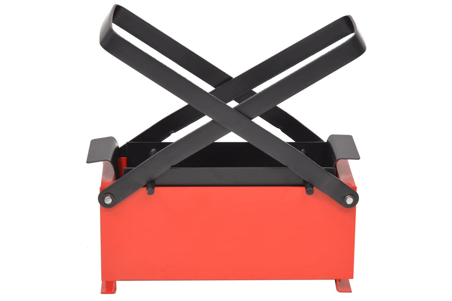 vidaXL 142921 Paper Log Briquette Maker Steel 34x14x14cm Black And Red-2
