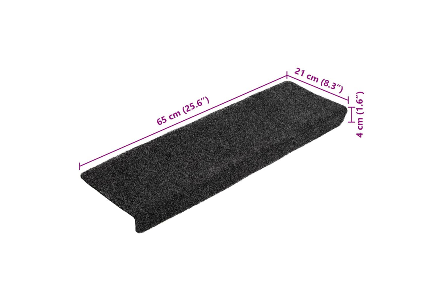 vidaXL Stair Mats 10 Pcs Grey 65x21x4cm Needle Punch-7