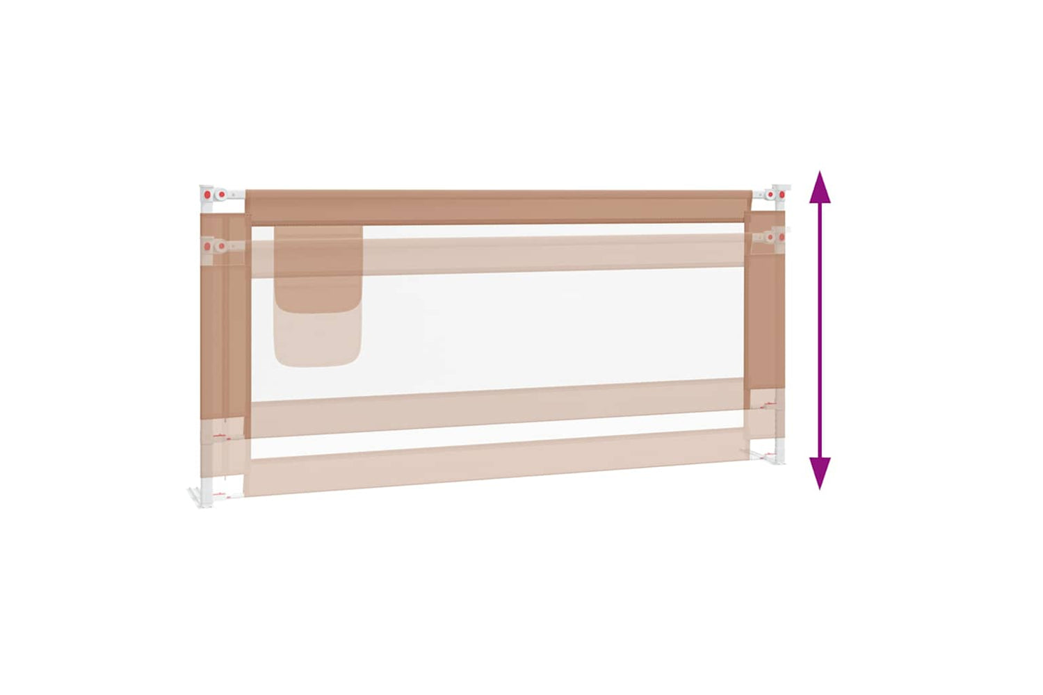 Vidaxl Toddler Safety Bed Rail Taupe 200x25 Cm Fabric-5
