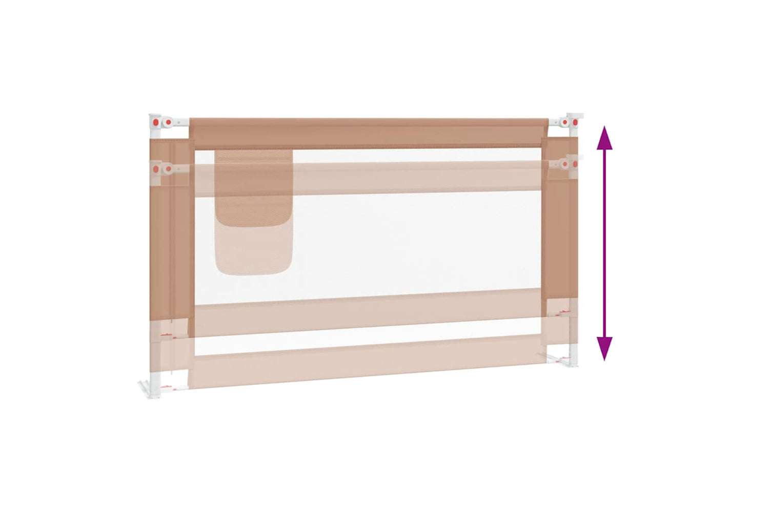 Vidaxl Toddler Safety Bed Rail Taupe 140x25 Cm Fabric-5
