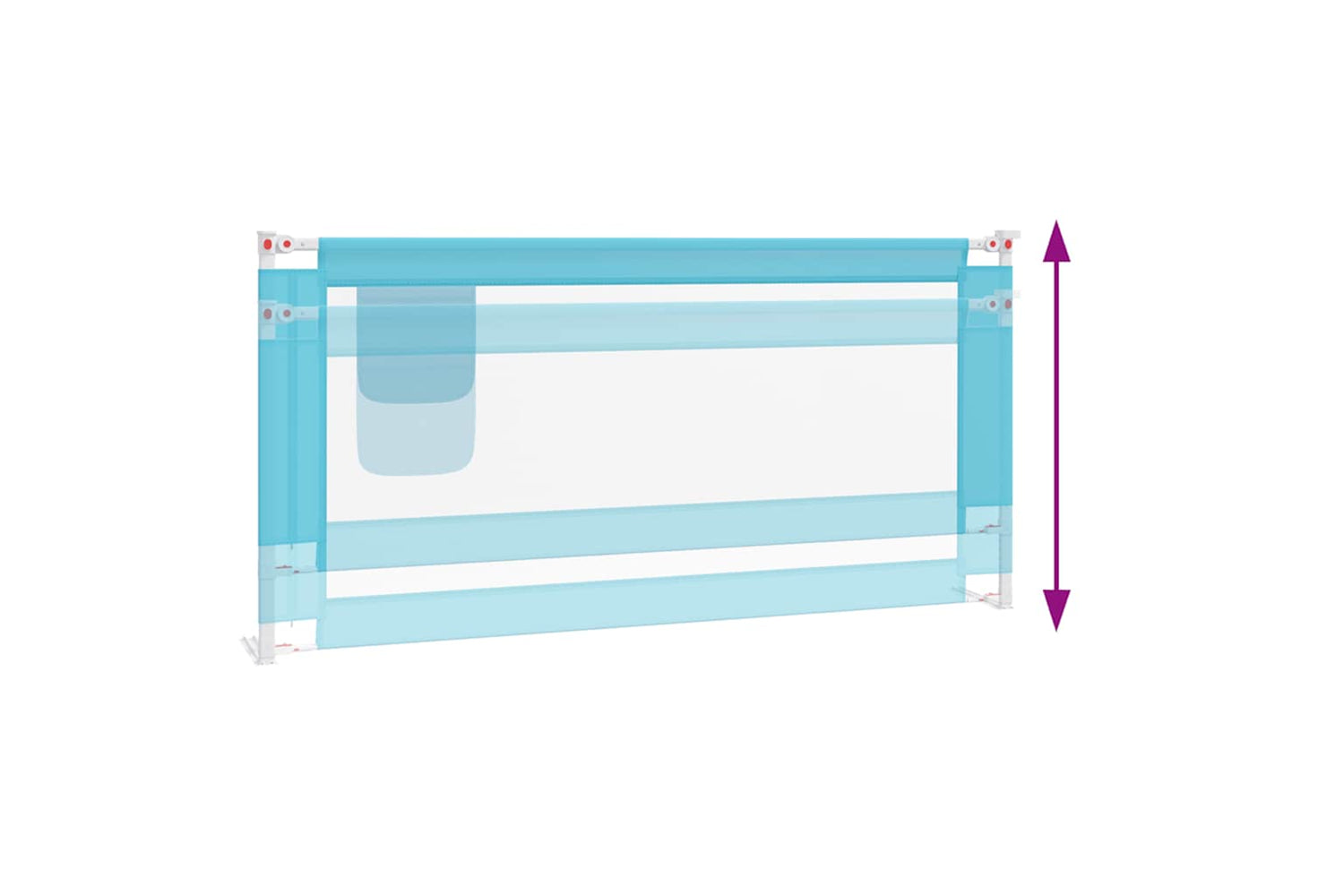 Vidaxl Toddler Safety Bed Rail Blue 190x25 Cm Fabric-5