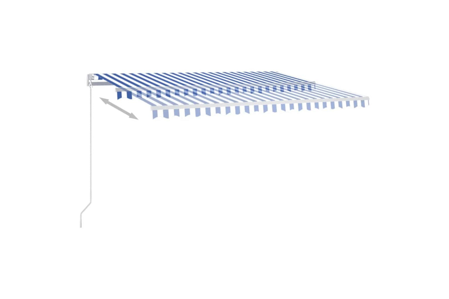 vidaXL 3068981 Manual Retractable Awning With Led 400x350cm Blue And White-3