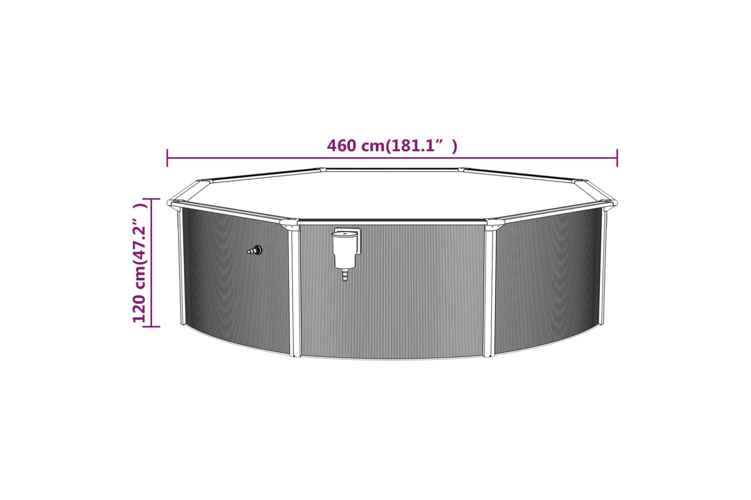 vidaXL 3098041 Swimming Pool With Safety Ladder 460x120cm-8
