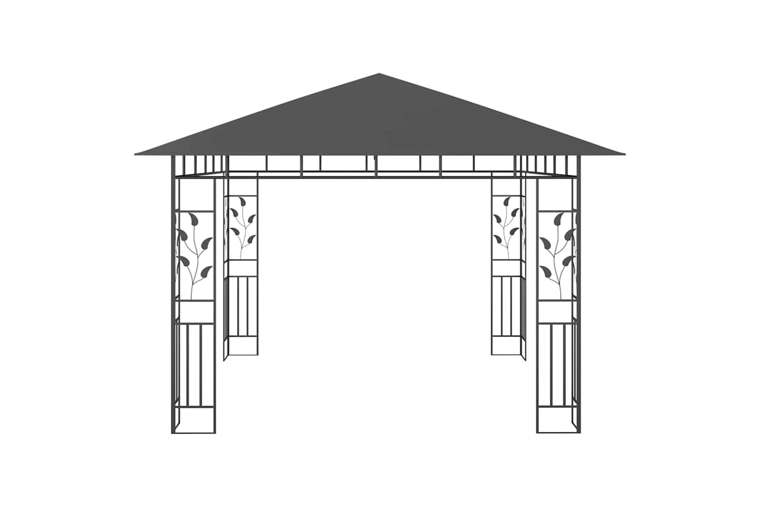 Vidaxl 3070316 Gazebo With Mosquito Net&led String Lights 3x3x2.73m Anthracite-6