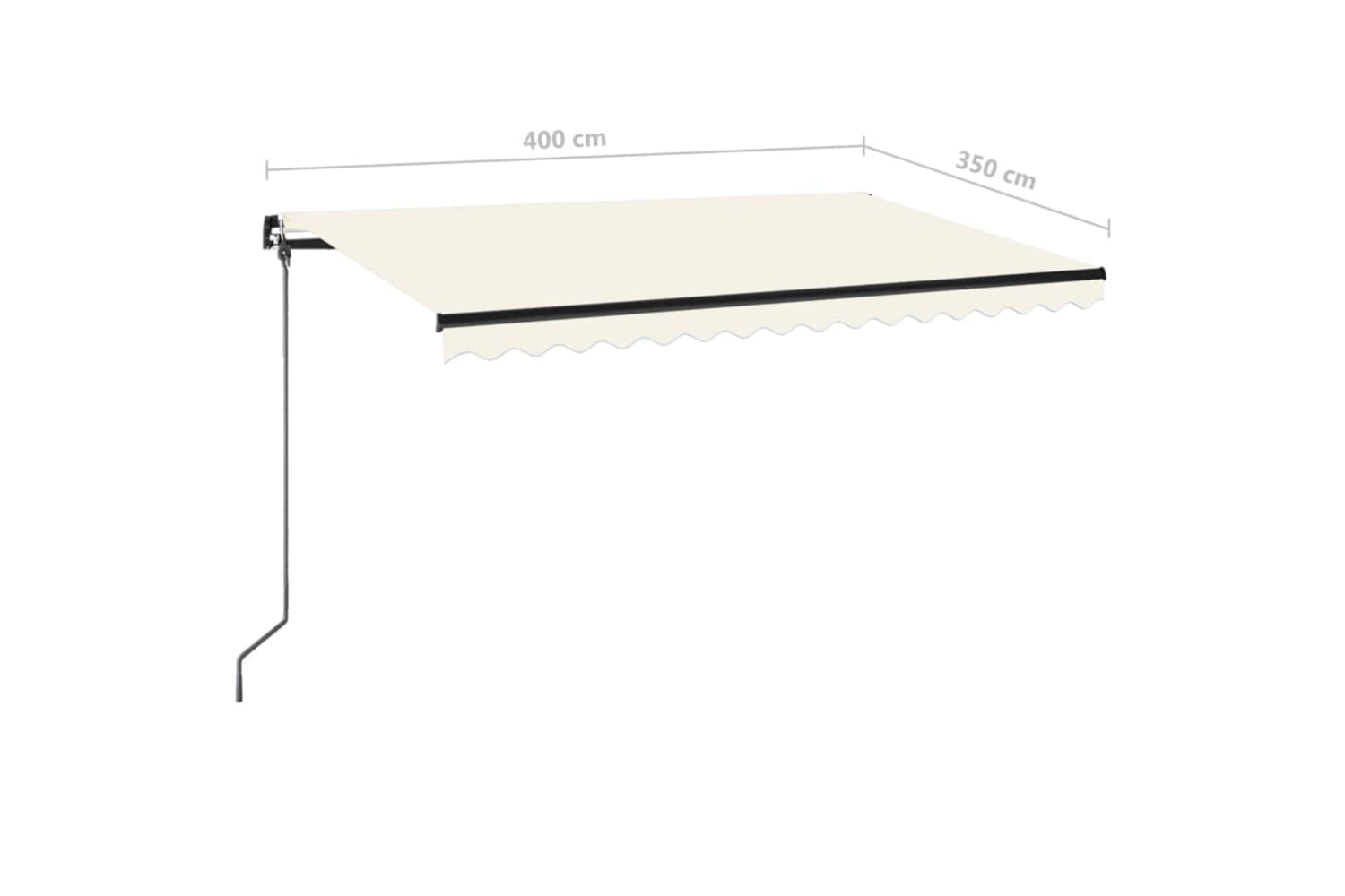 vidaXL 3069182 Manual Retractable Awning With Led 400x350cm Cream-6