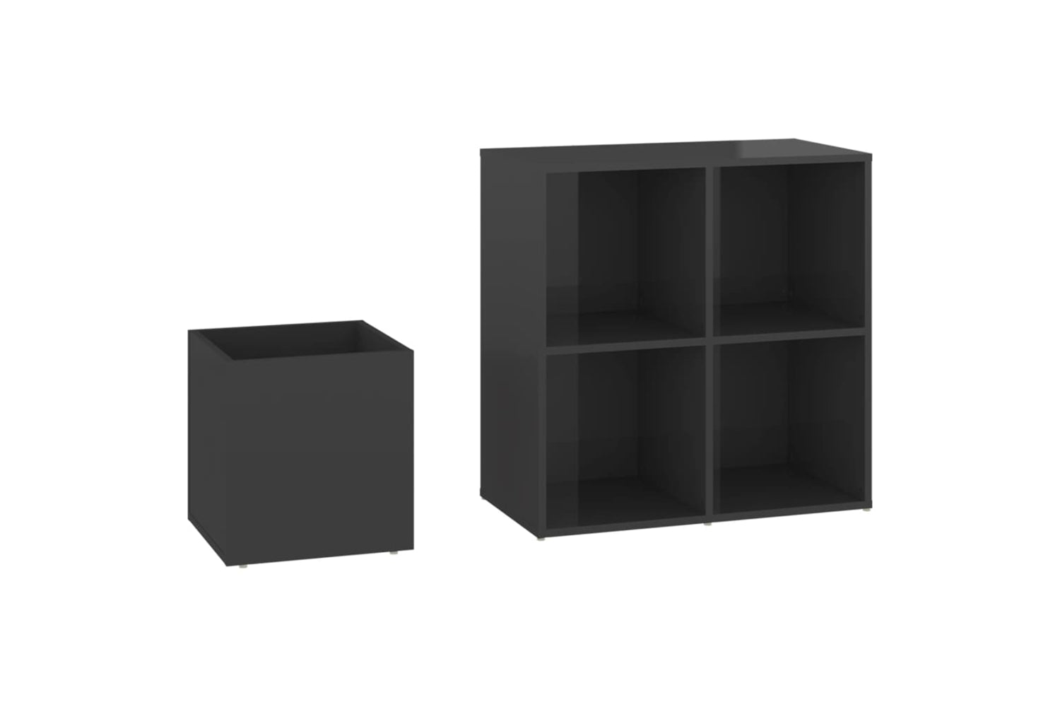 vidaXL 808259 Hall Shoe Cabinet High Gloss Grey 105x35.5x70cm Engineered Wood-6