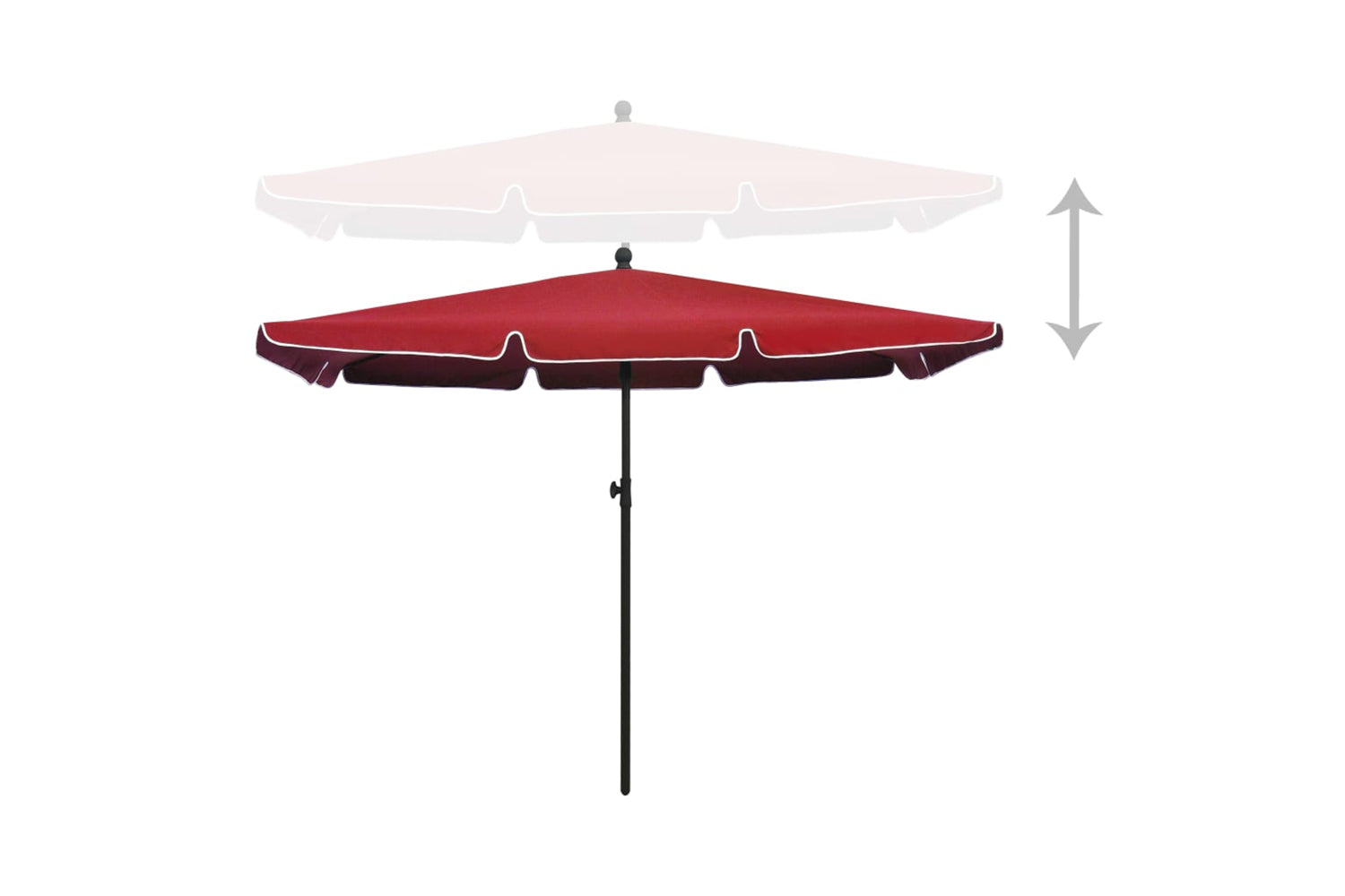 vidaXL 315547 Garden Parasol With Pole 210x140cm Bordeaux Red-3