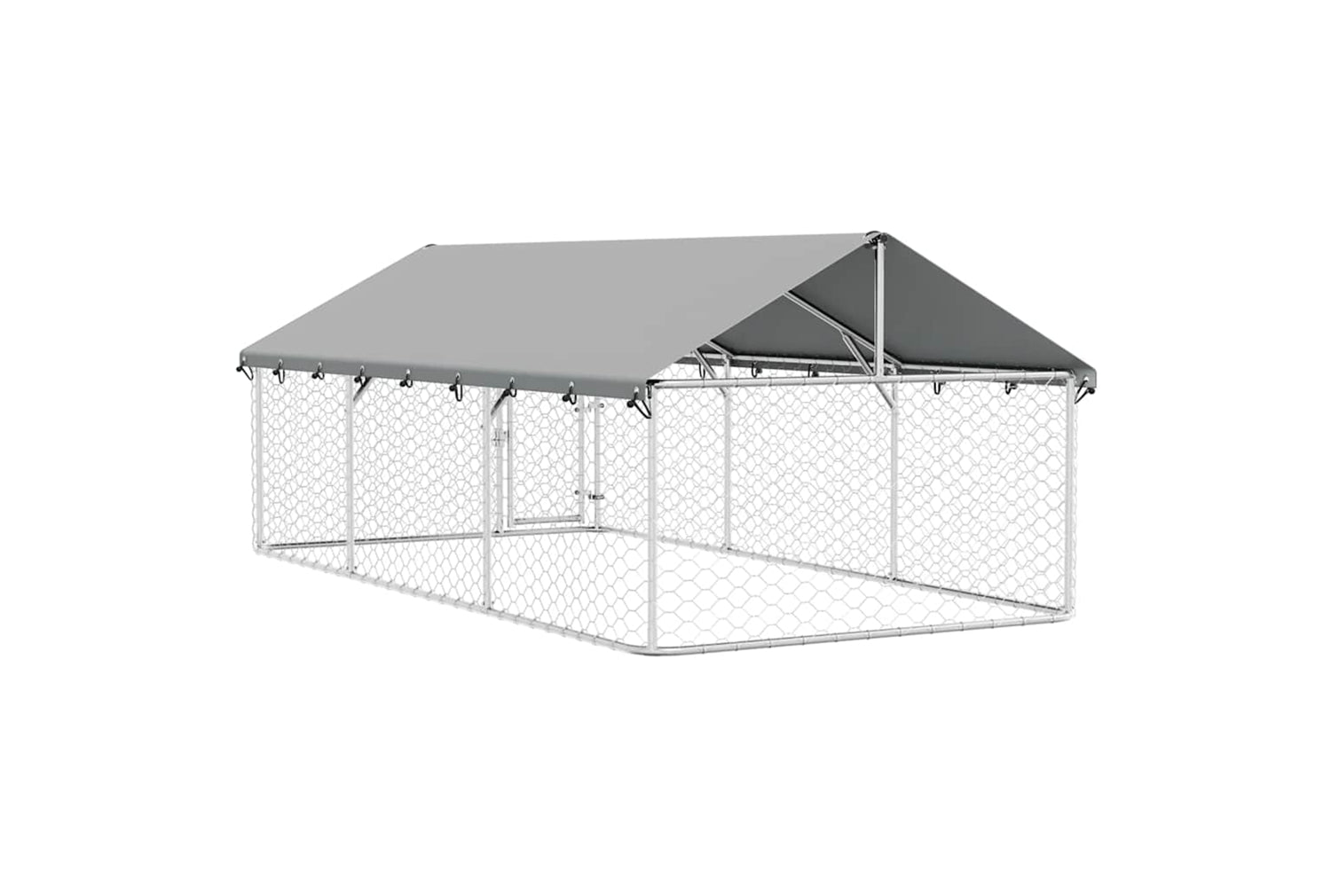 Vidaxl Outdoor Dog Kennel With Roof 400x200x150 Cm-8