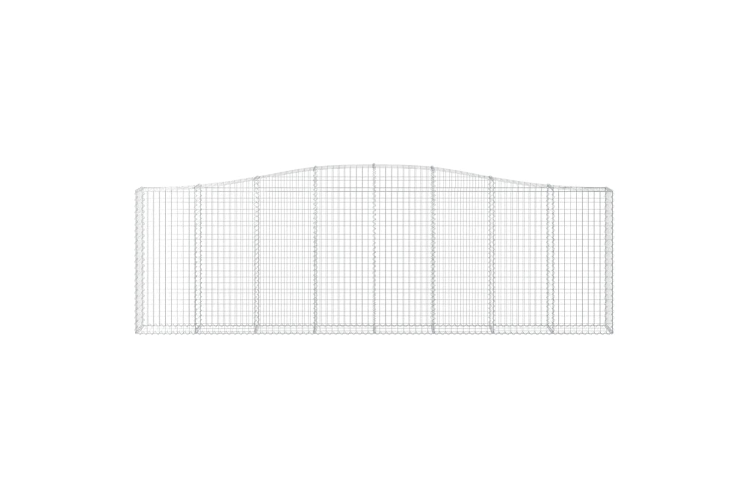 vidaXL 3145840 Arched Gabion Baskets 3 Pcs 400x30x120/140cm Galvanised Iron-3