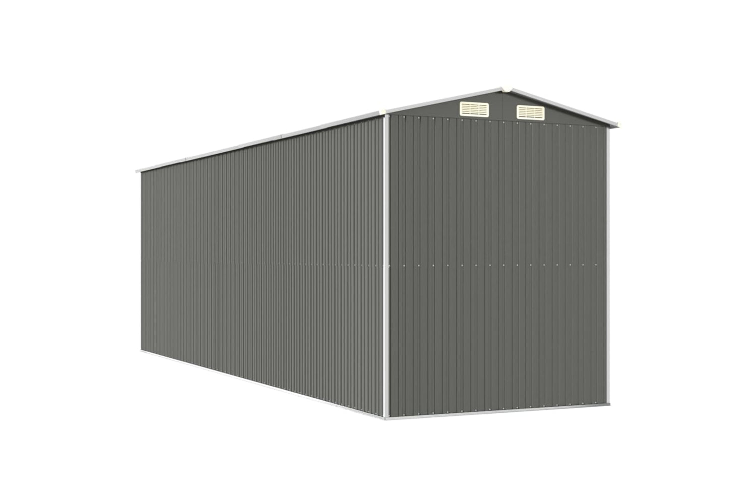 vidaXL 3147443 Garden Shed Light Grey 192x606x223cm Galvanised Steel-5