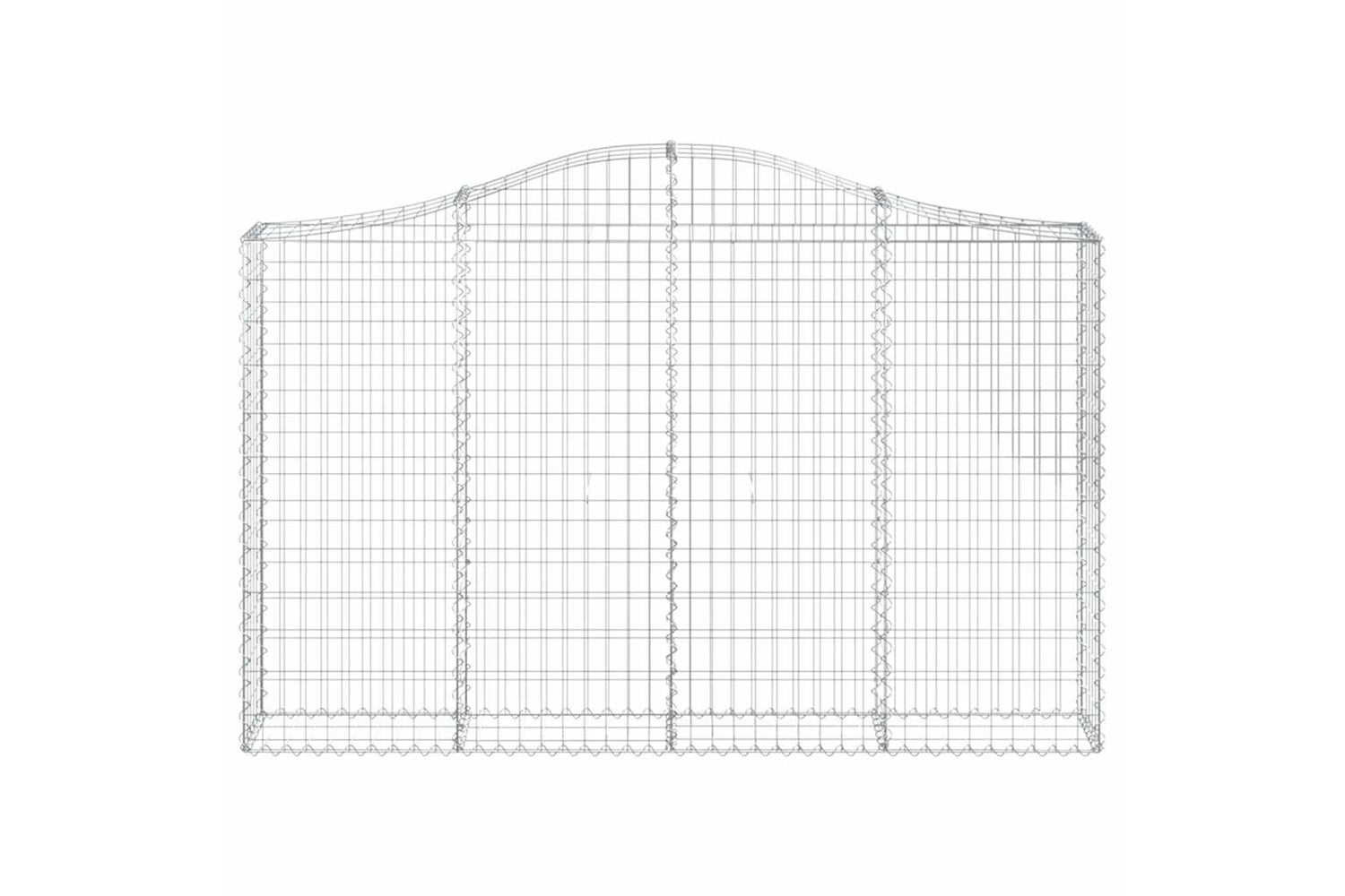 vidaXL 3145451 Arched Gabion Baskets 2 Pcs 200x30x120/140cm Galvanised Iron-3