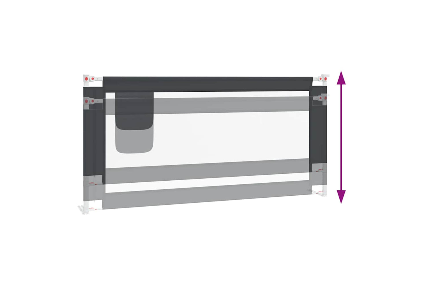 Vidaxl Toddler Safety Bed Rail Dark Grey 190x25 Cm Fabric-5