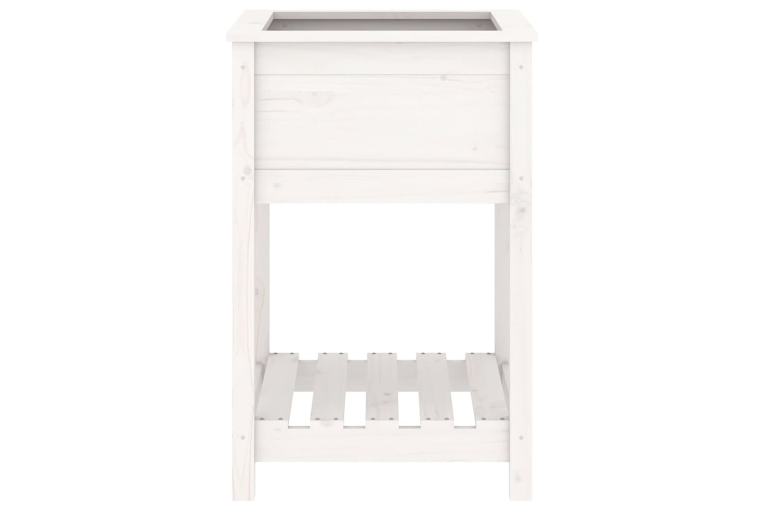 vidaXL 823774 Planter With Shelf White 54x54x81cm Solid Wood Pine-4