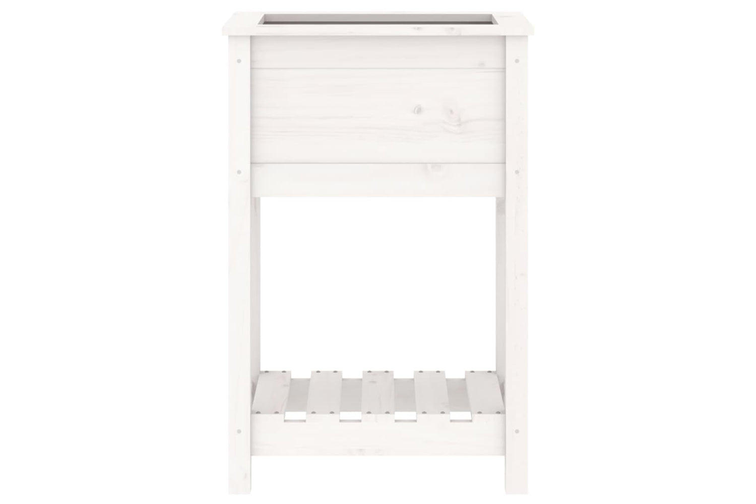 vidaXL 823753 Planter With Shelf White 54x34.5x81cm Solid Wood Pine-4