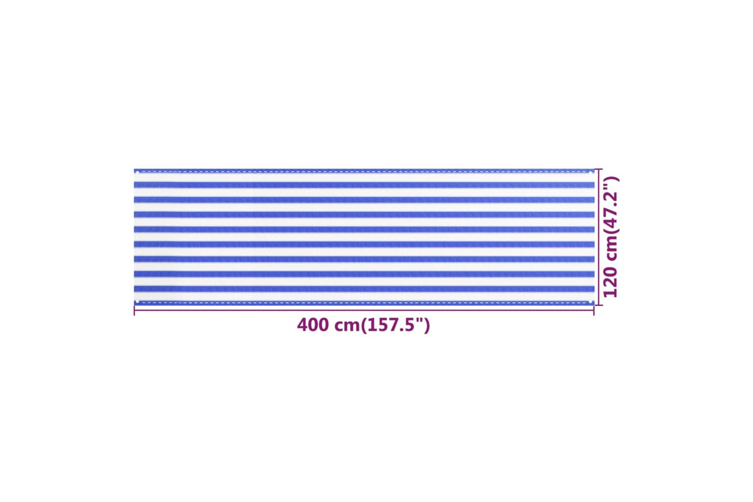 vidaXL 310893 Balcony Screen Blue And White 120x400cm Hdpe-5
