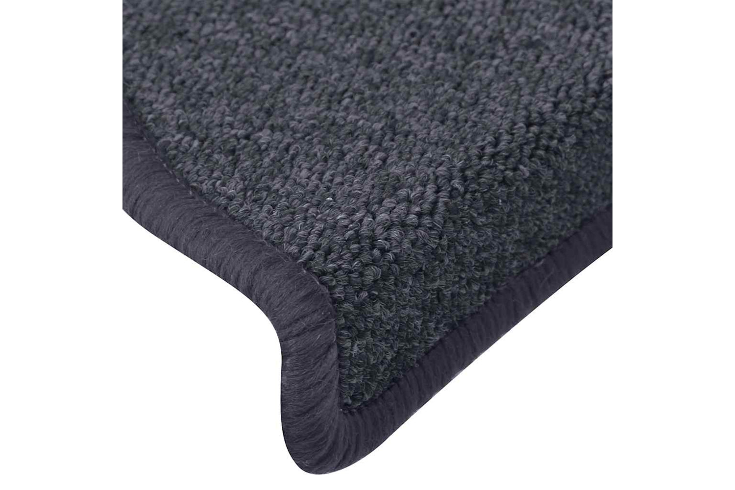 vidaXL 322365 Carpet Stair Treads 15 Pcs Dark Grey And Blue 65x24x4cm-5