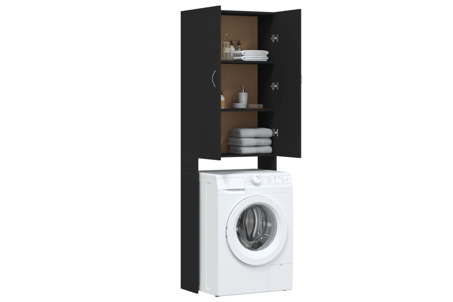 vidaXL Washing Machine Cabinet Black 64x25.5x190cm-5