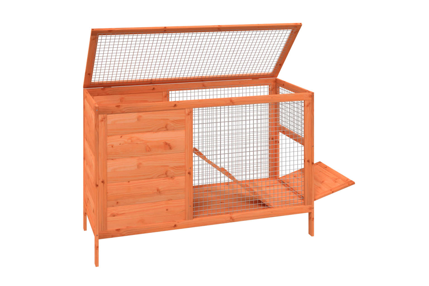 Vidaxl Rabbit Hutch Brown 103x44x69.5 Cm Solid Wood Pine-3