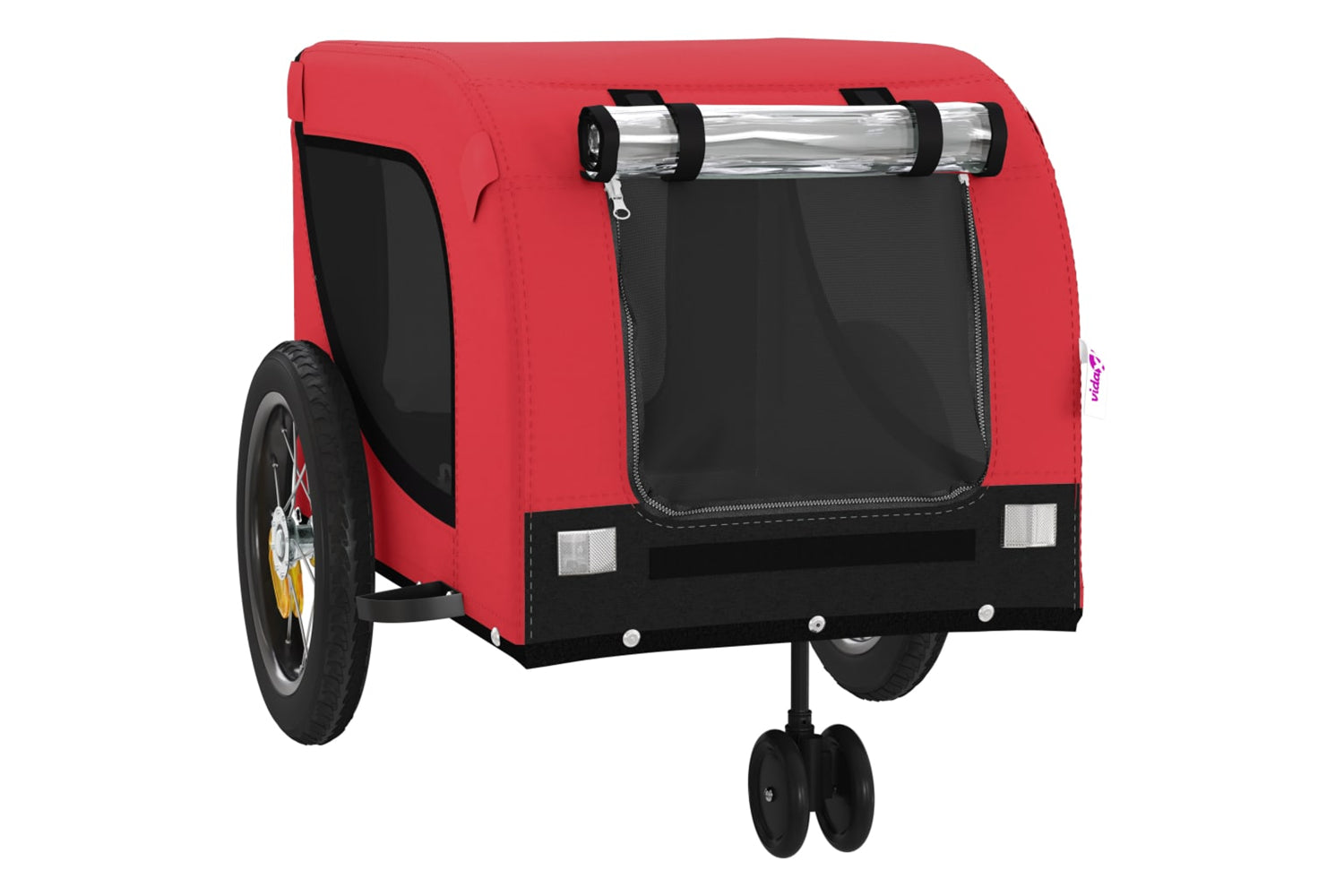 Vidaxl 94013 Pet Bike Trailer Red And Black Oxford Fabric And Iron-3