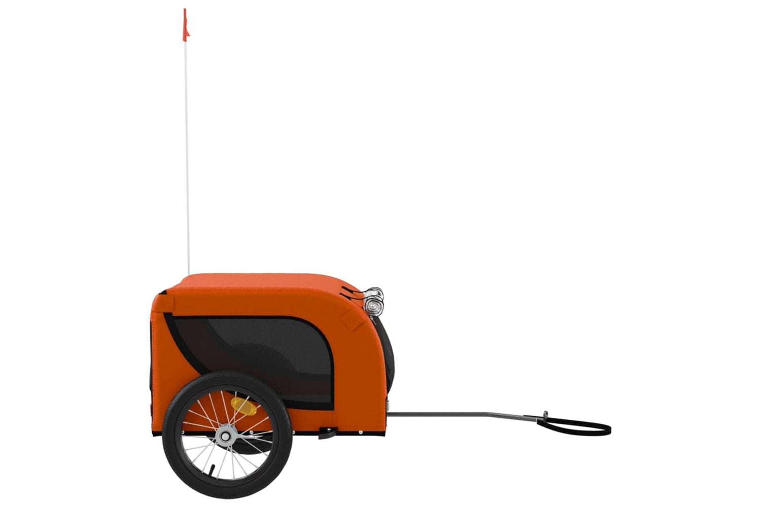 Vidaxl 93998 Pet Bike Trailer Orange And Black Oxford Fabric And Iron-4