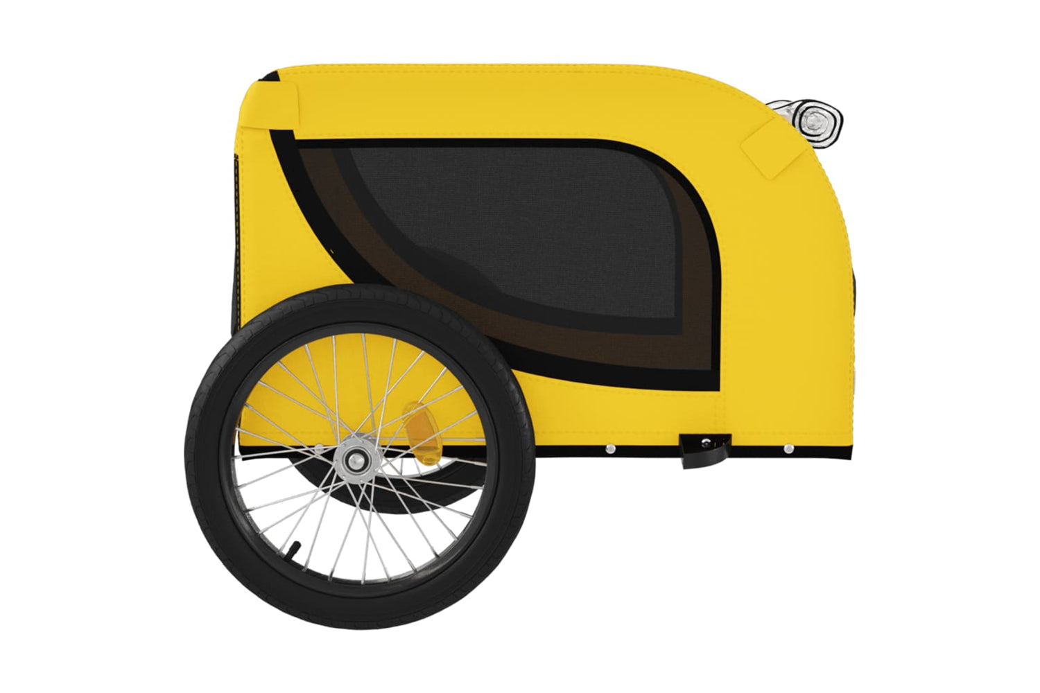 Vidaxl 94008 Pet Bike Trailer Yellow And Black Oxford Fabric And Iron-5