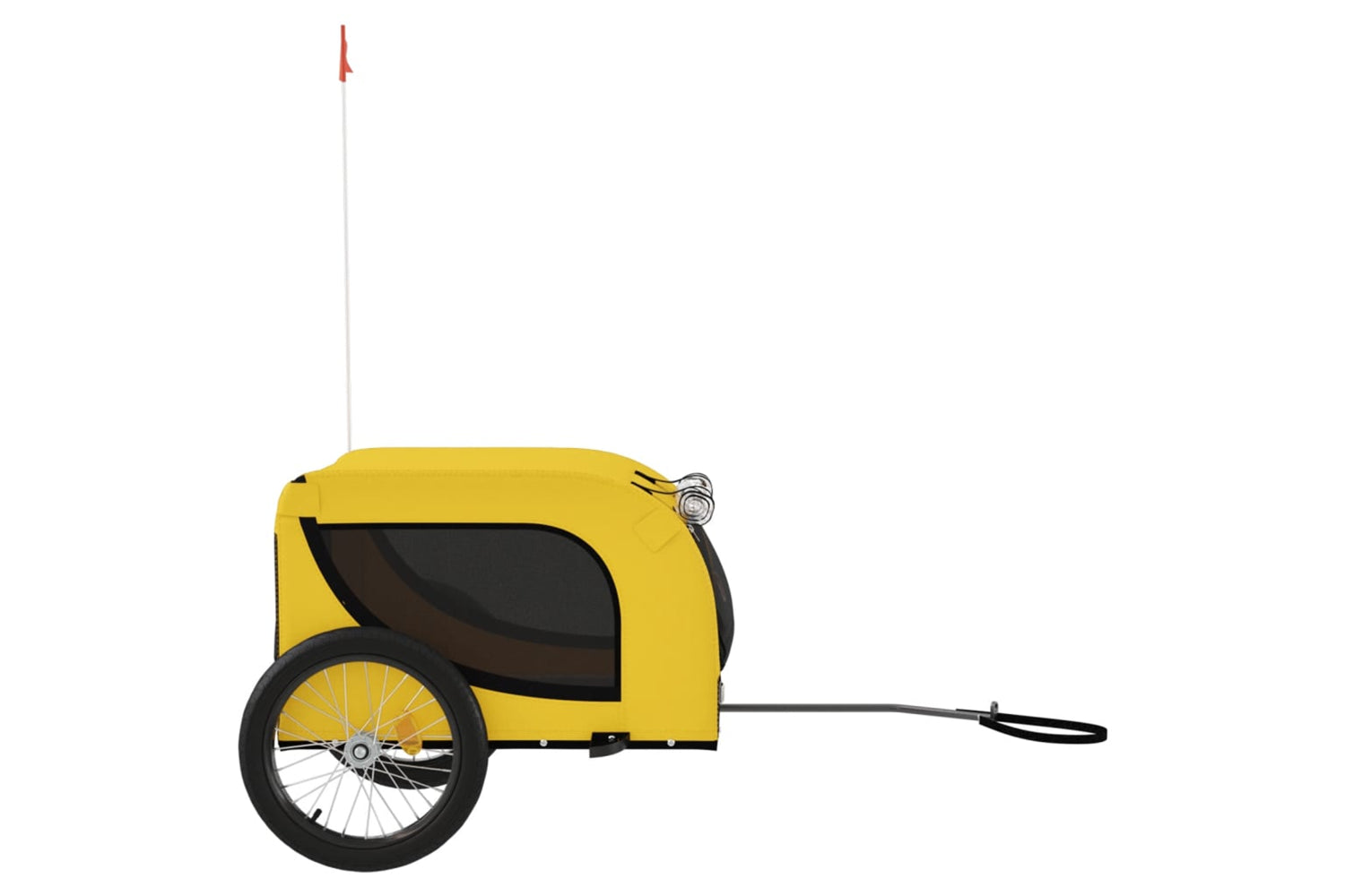 Vidaxl 94008 Pet Bike Trailer Yellow And Black Oxford Fabric And Iron-4