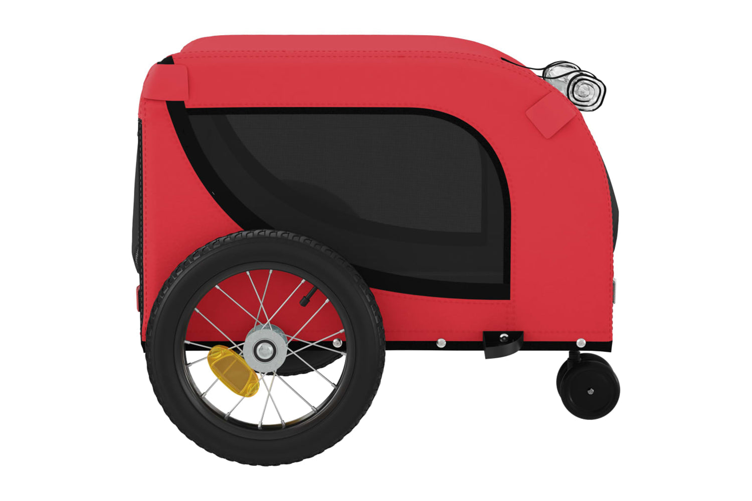 Vidaxl 94013 Pet Bike Trailer Red And Black Oxford Fabric And Iron-5