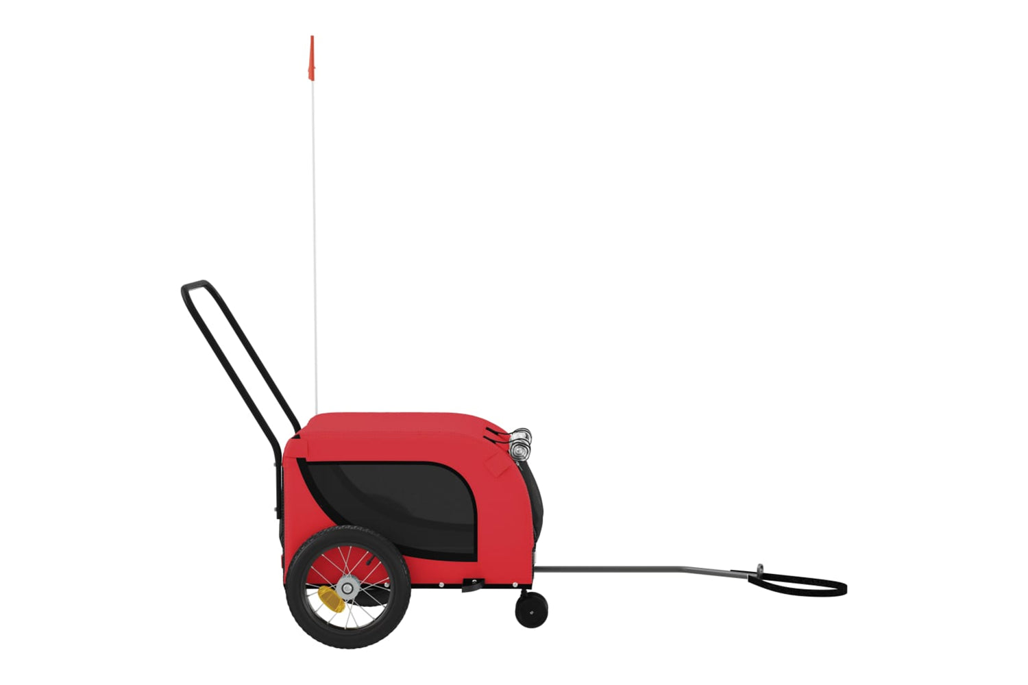 Vidaxl 94013 Pet Bike Trailer Red And Black Oxford Fabric And Iron-4