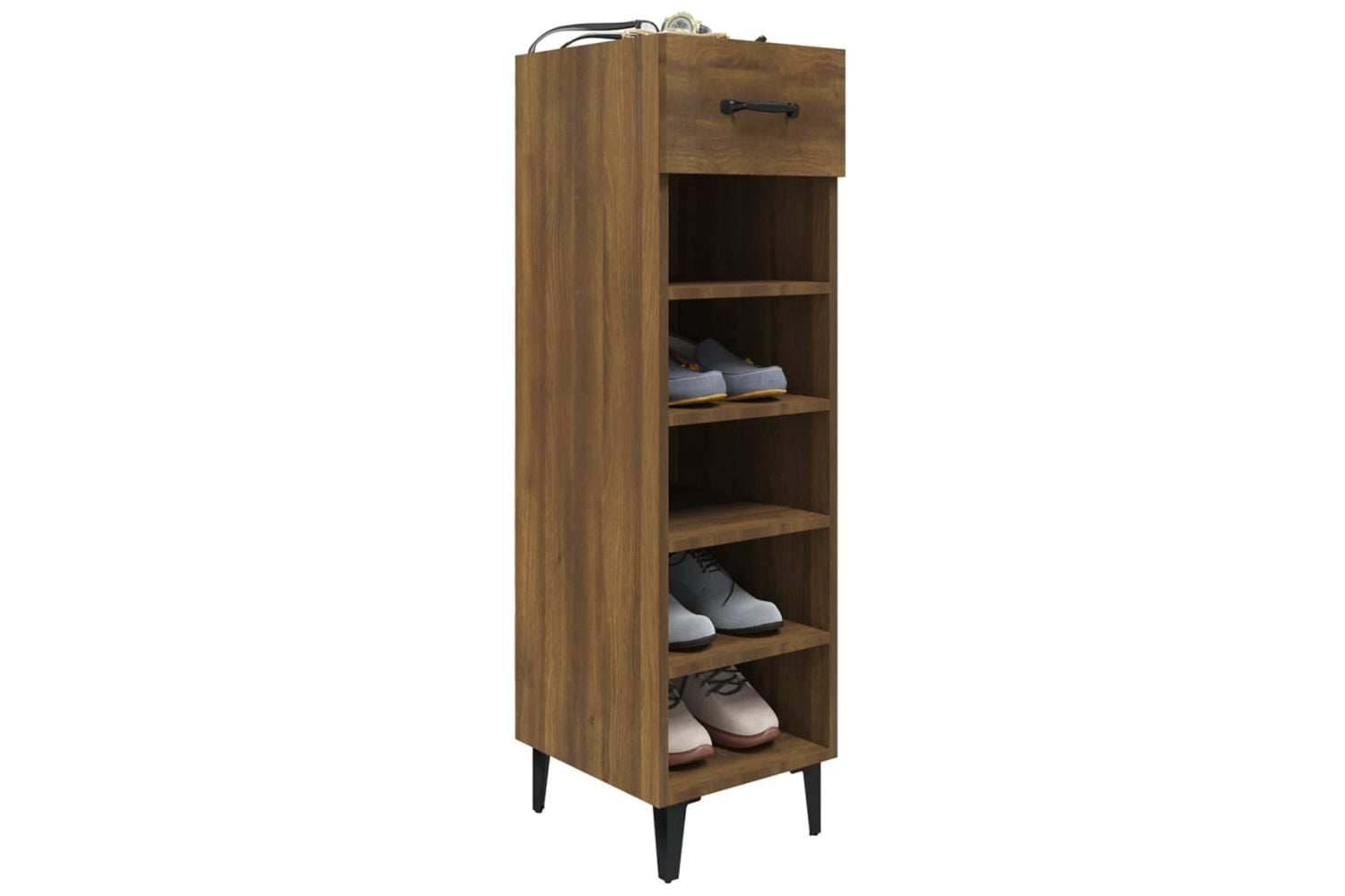 vidaXL 817566 Shoe Cabinet Brown Oak 30x35x105cm Engineered Wood-5