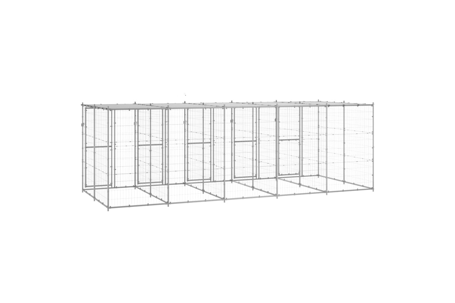 Vidaxl 3082274 Outdoor Dog Kennel Galvanised Steel With Roof 12.1 M2-4