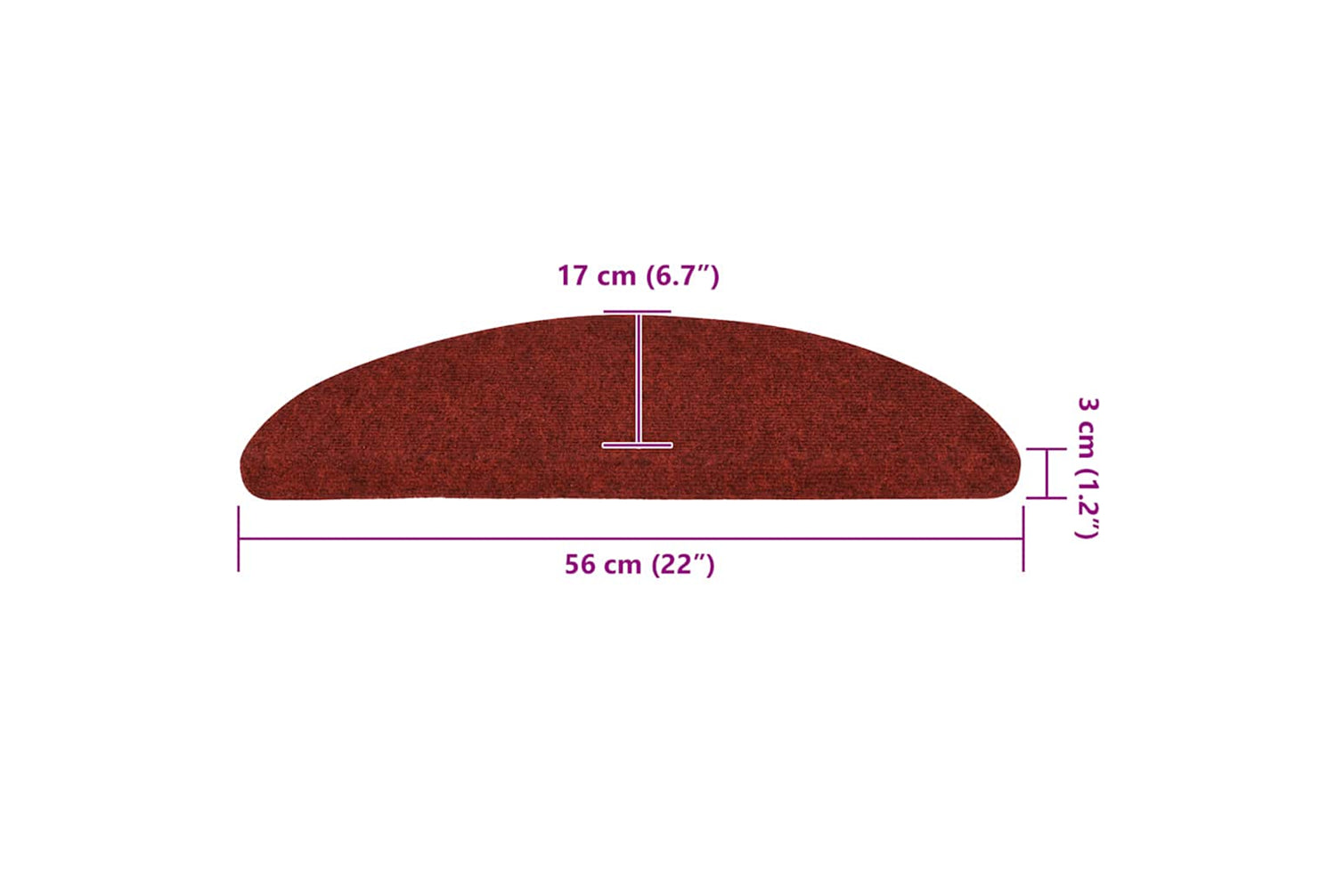 vidaXL 149683 Self-adhesive Stair Mats 10 Pcs Red 56x17x3cm Needle Punch-8