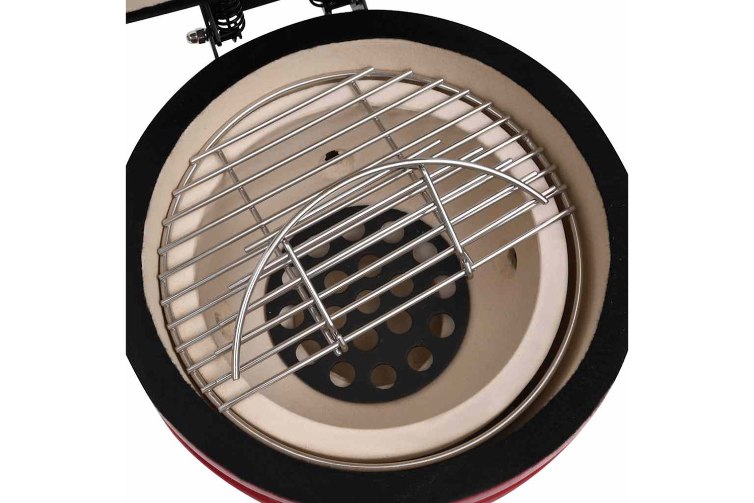 Vidaxl 2-in-1 Kamado Barbecue Grill Smoker Ceramic 56 Cm Red-8