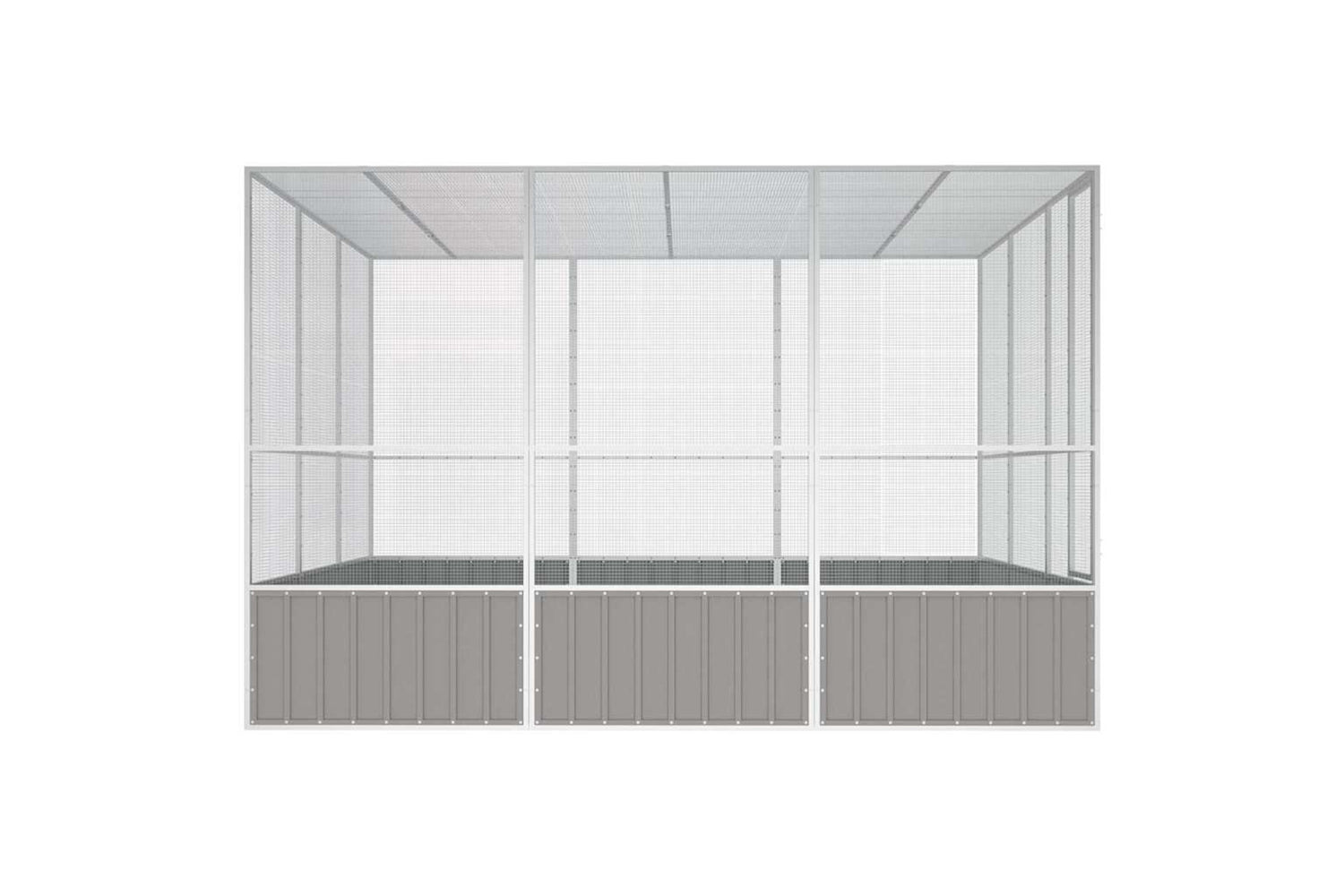 Vidaxl Bird Cage Grey 302.5x324.5x211.5 Cm Galvanised Steel-4