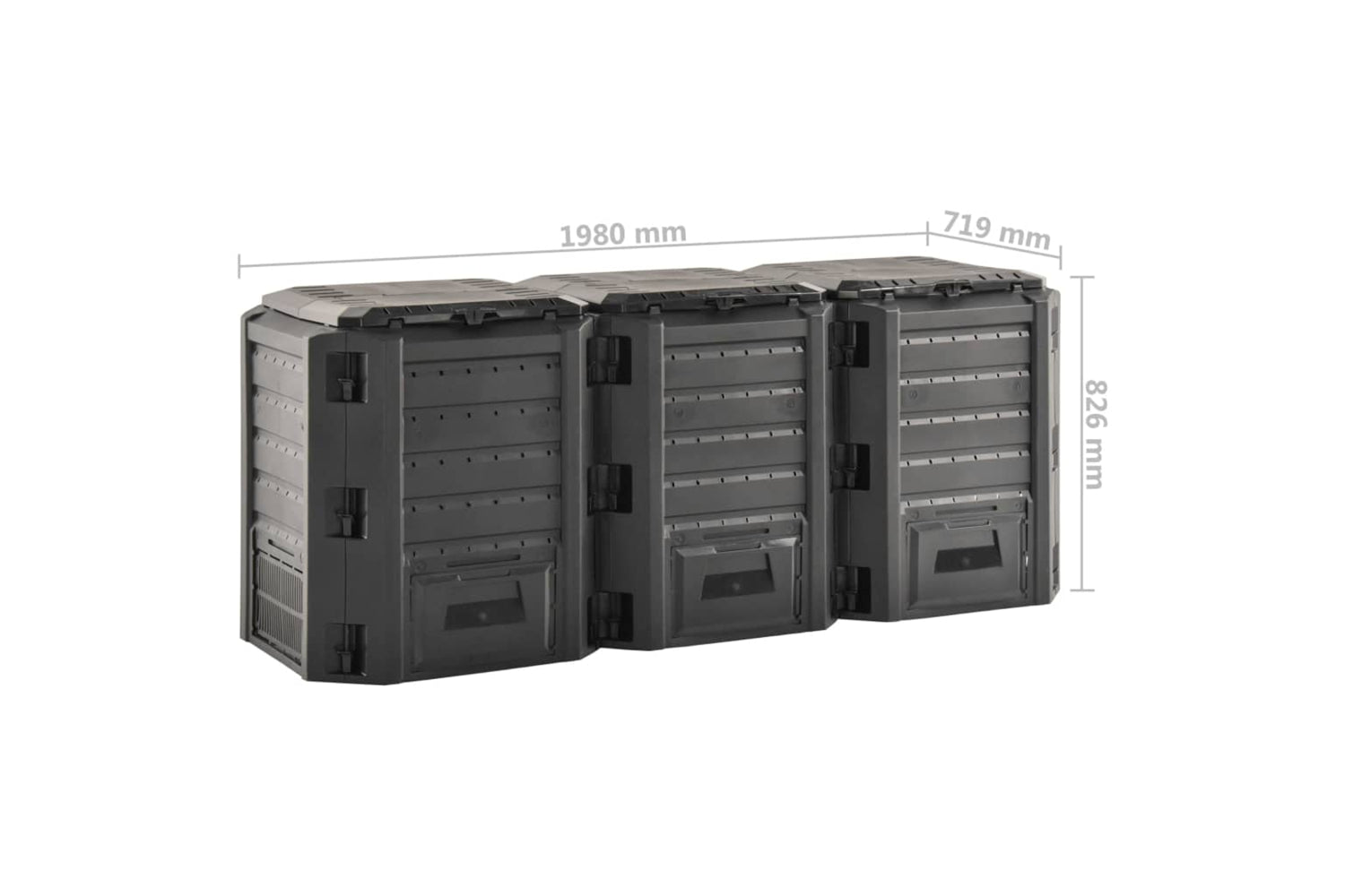 Vidaxl 312274 Garden Composter Black 1200 L-4