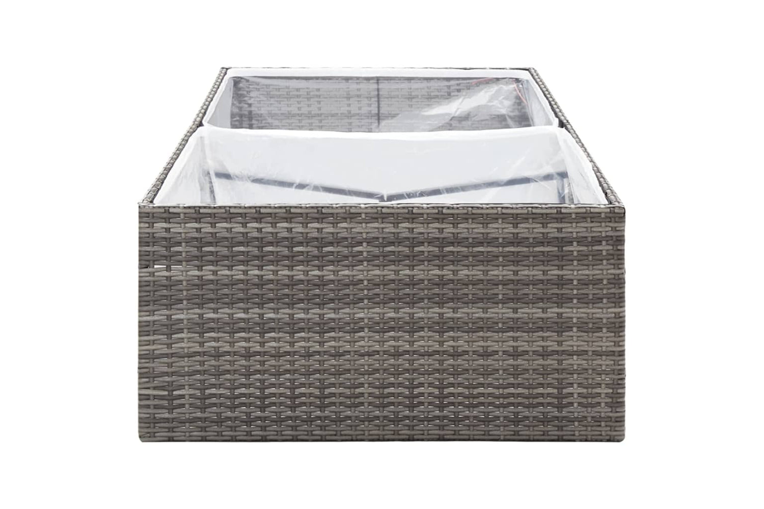 vidaXL 319176 Garden Planter Grey 157x80x40cm Poly Rattan-4