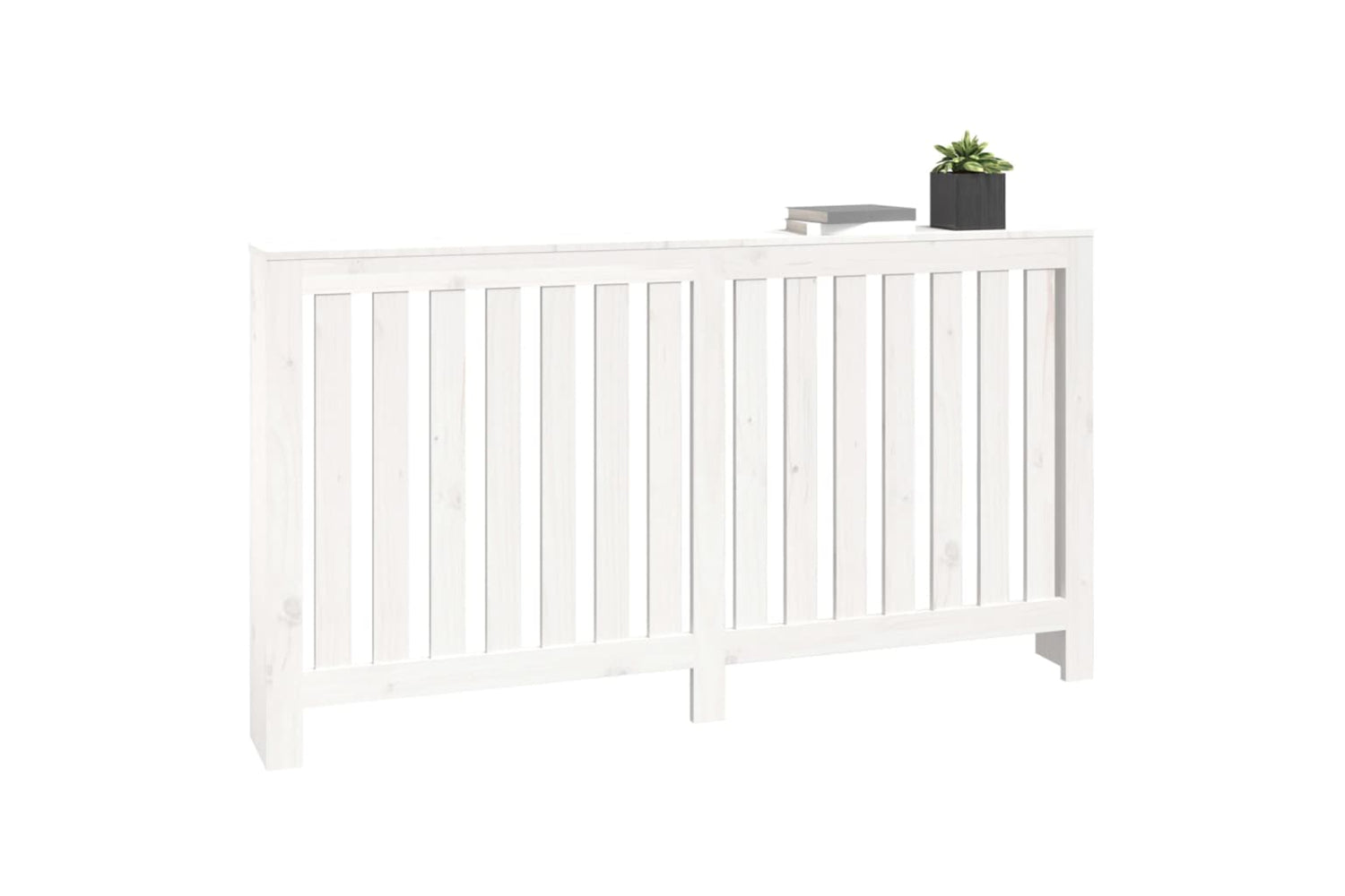 vidaXL 822577 Radiator Cover White 153x19x84cm Solid Wood Pine-3