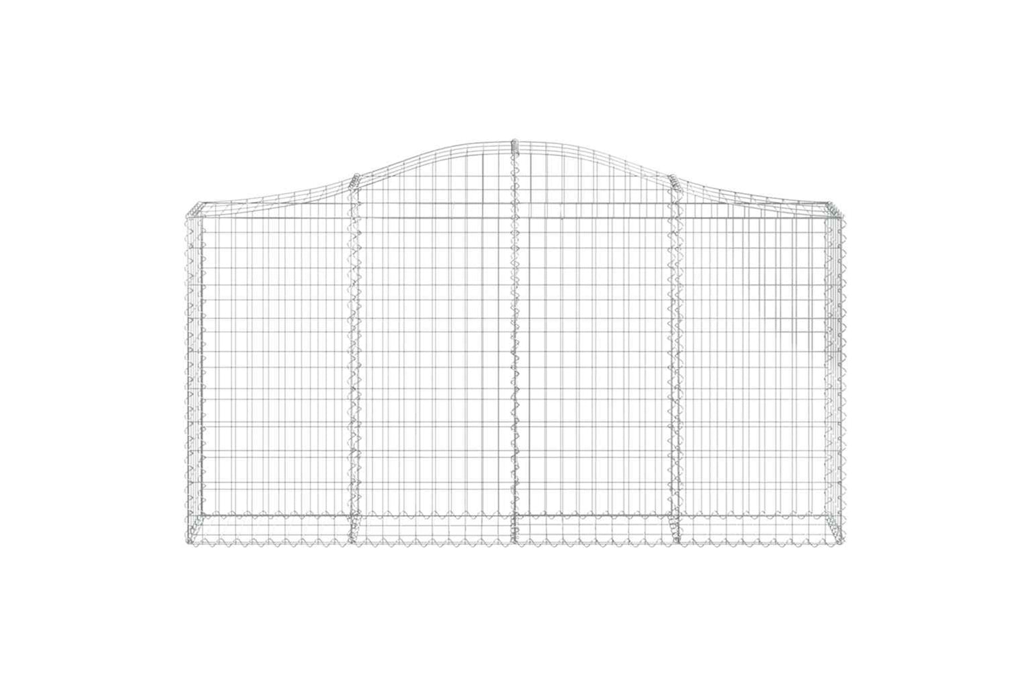 vidaXL 3145441 Arched Gabion Baskets 13 Pcs 200x30x100/120cm Galvanised Iron-3