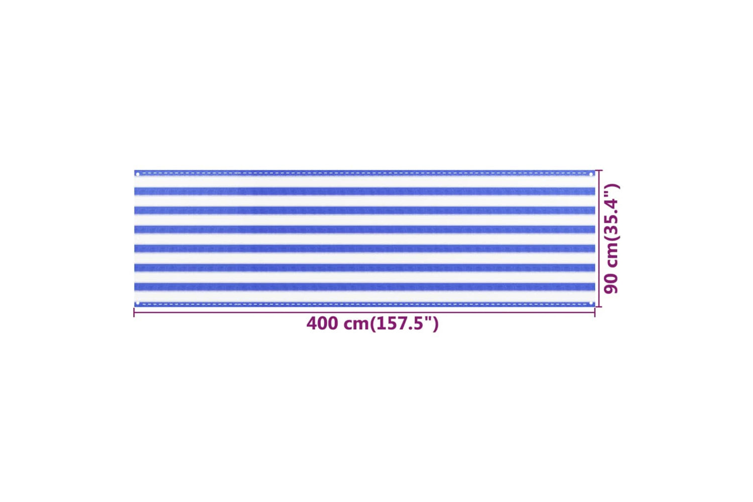 vidaXL 310889 Balcony Screen Blue And White 90x400cm Hdpe-5