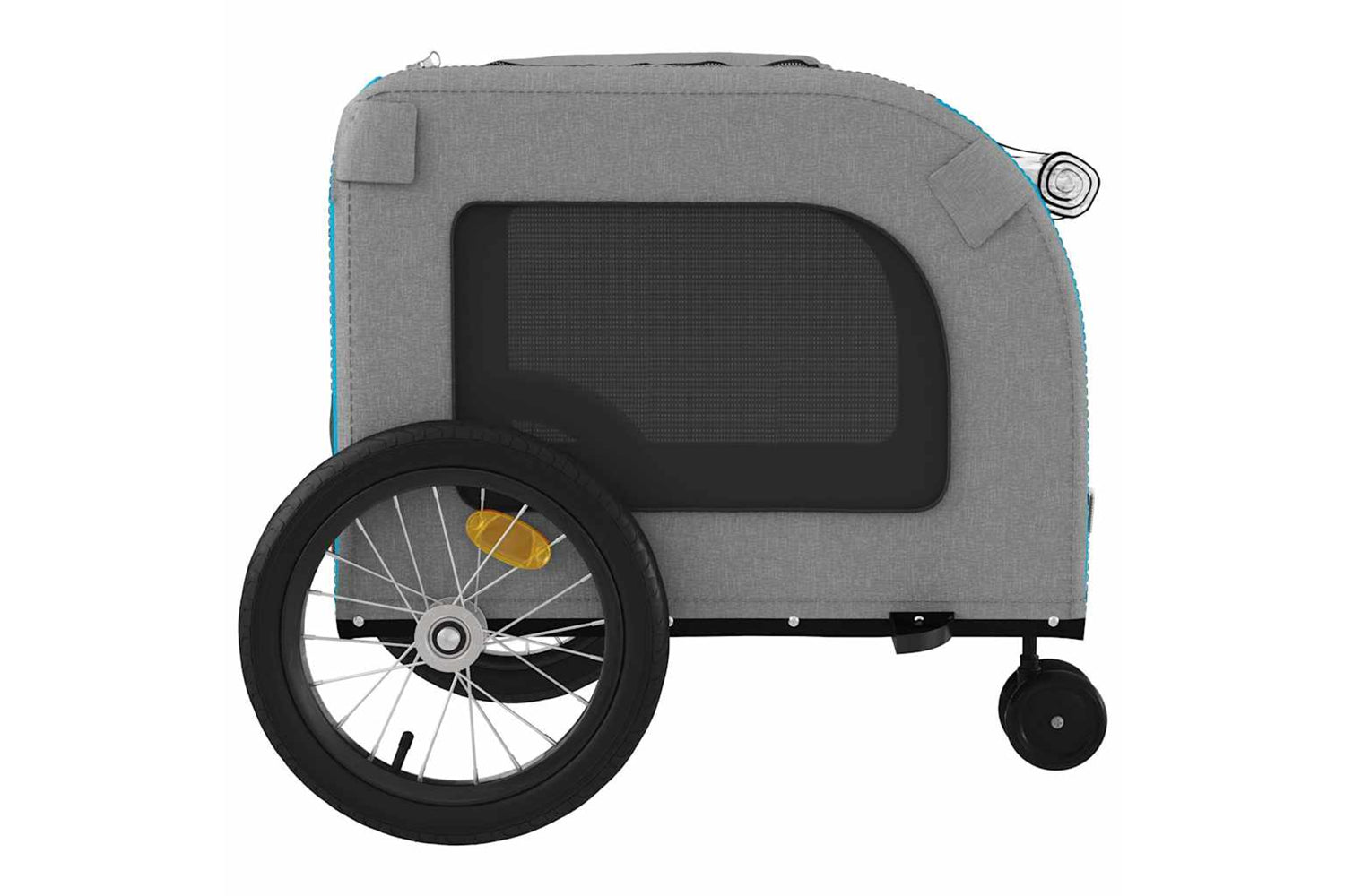 Vidaxl 93855 Pet Bike Trailer Blue And Grey Oxford Fabric And Iron-6