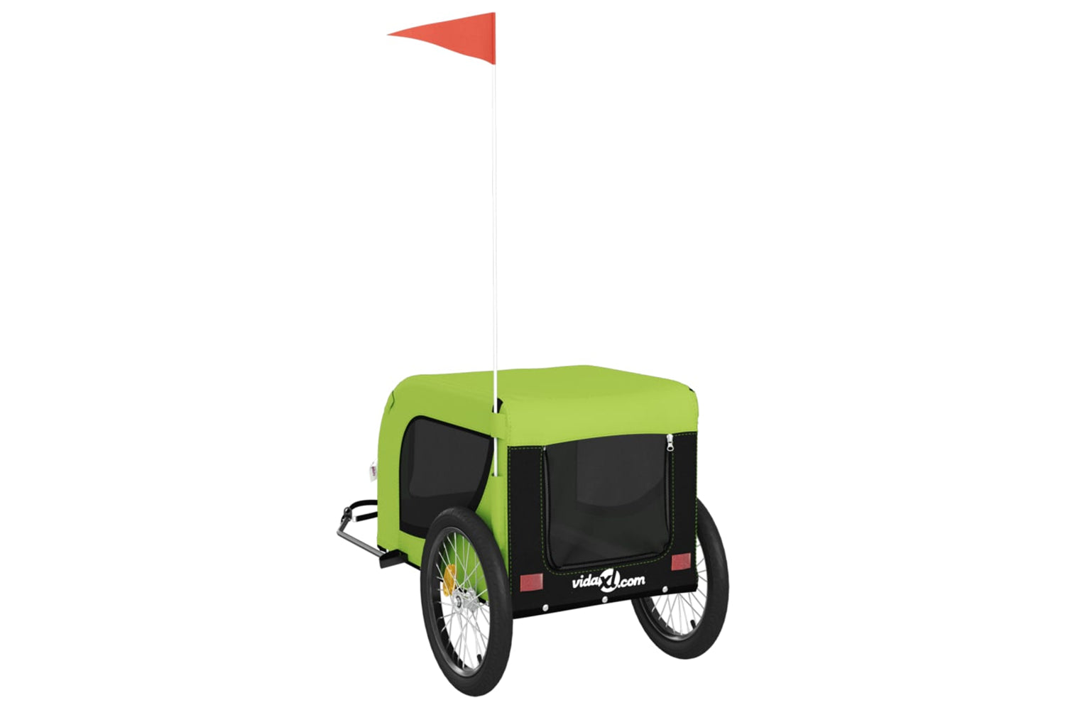 Vidaxl 94011 Pet Bike Trailer Green And Black Oxford Fabric And Iron-6