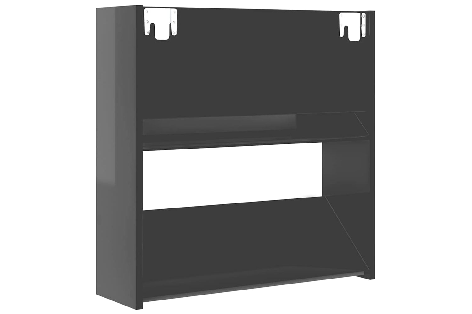 vidaXL 806739 Wall Shoe Cabinets 2 Pcs High Gloss Grey 60x18x60cm Engineered Wood-7
