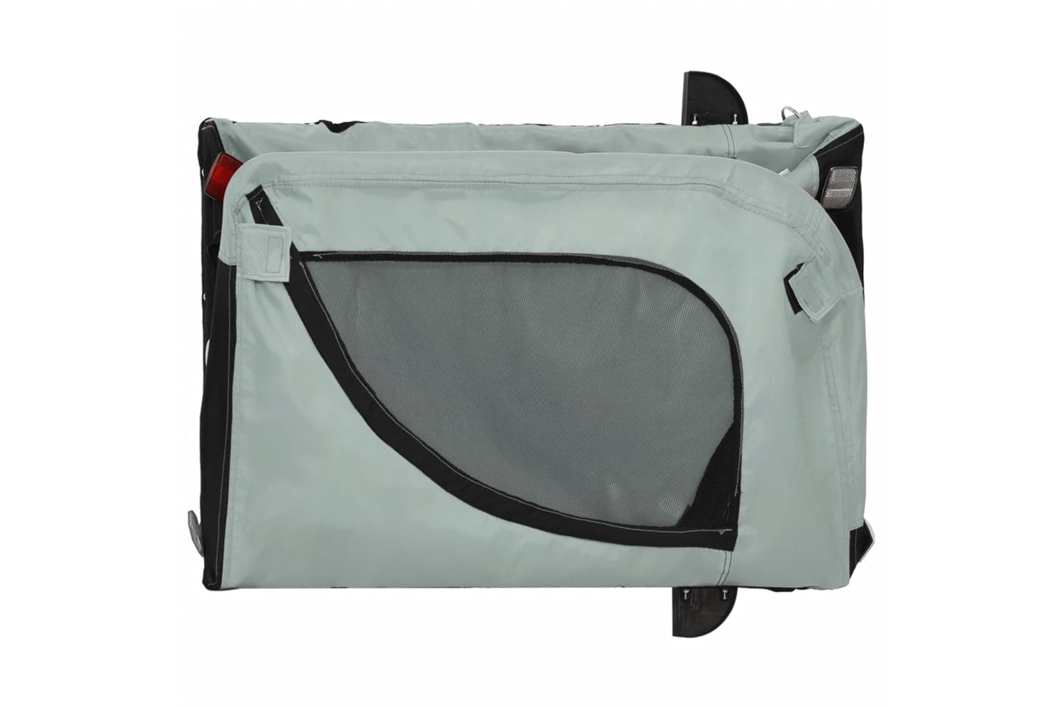 Vidaxl 94000 Pet Bike Trailer Grey And Black Oxford Fabric And Iron-7