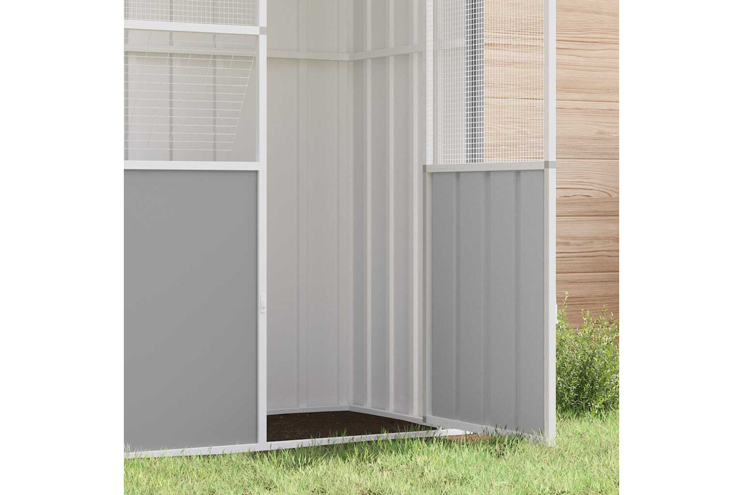 Vidaxl Bird Cage Grey 115x78x200 Cm Galvanised Steel-3