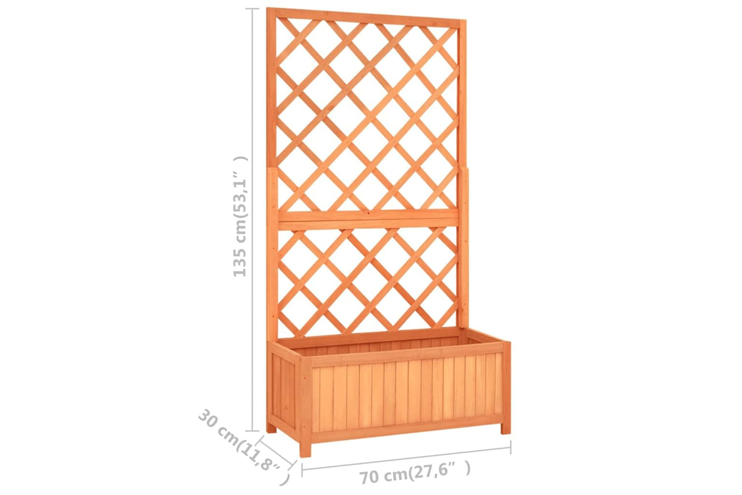 vidaXL 316426 Garden Trellis Planter Brown 70x30x135cm Solid Firwood-7