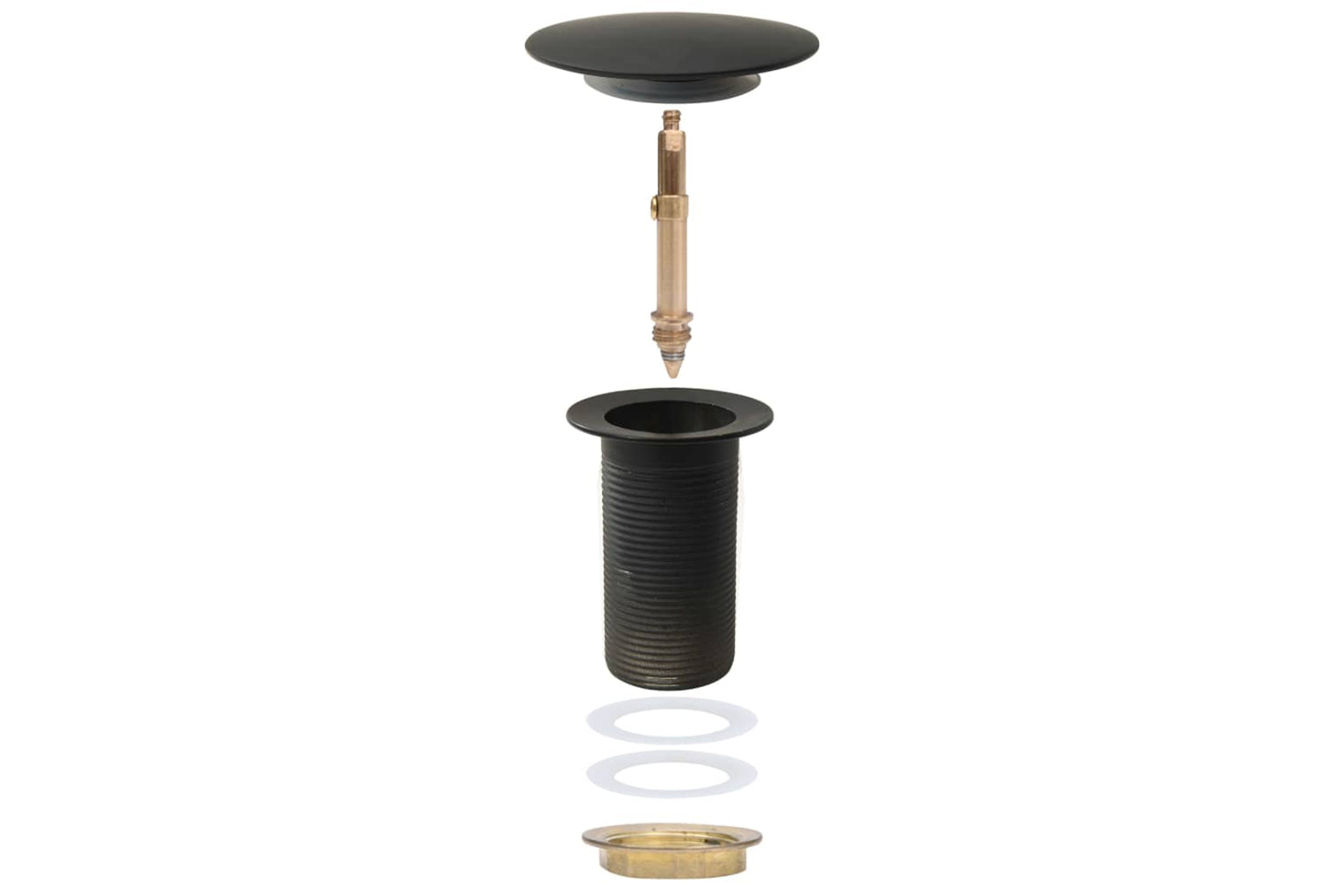 vidaXL 149063 Push Drain Without Overflow Function Grey 6.4x6.4x9.1cm-7