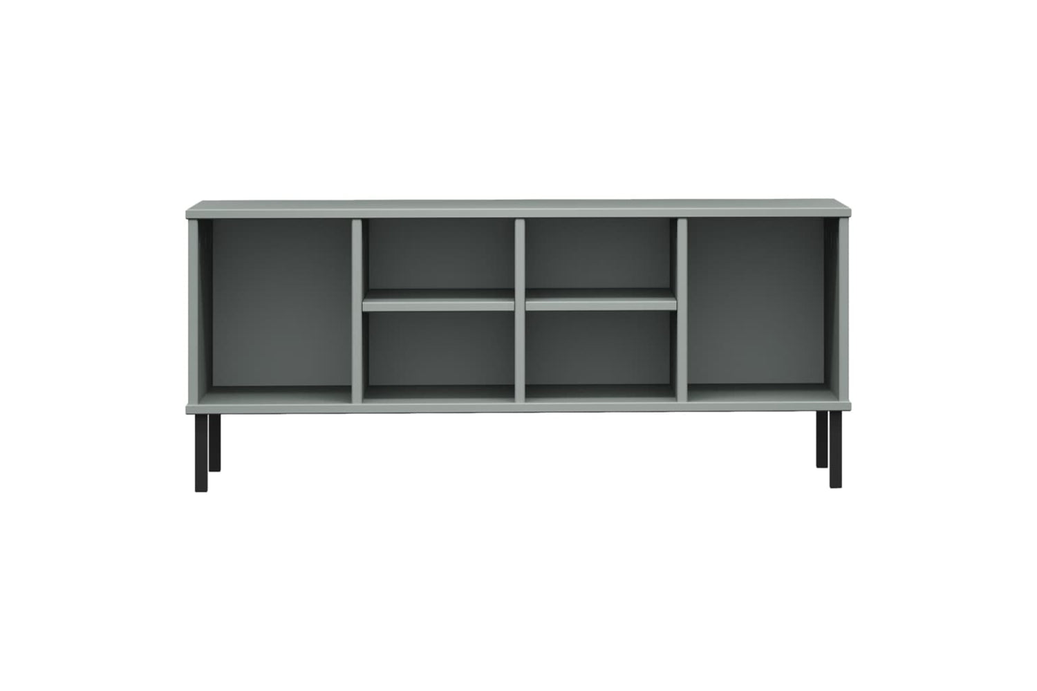vidaXL 350995 Shoe Rack With Metal Legs Grey 106x35x45cm Solid Wood Oslo-3