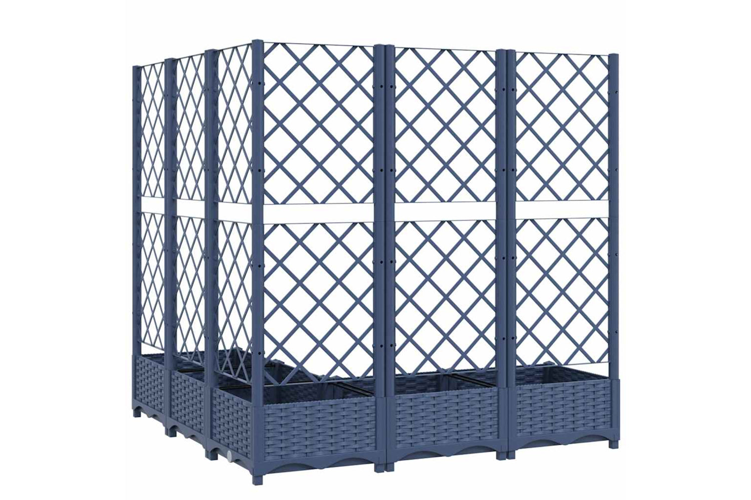 vidaXL Garden Planter With Trellis Dark Grey 120x120x121.5cm Pp-4