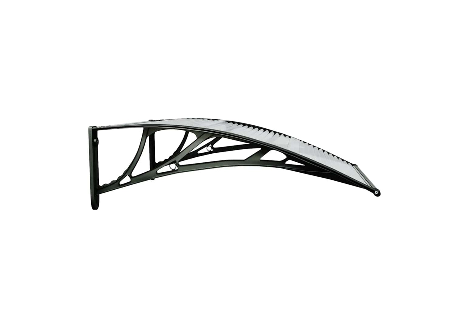 vidaXL 153585 Door Canopy Black And Transparent 80x80cm Polycarbonate-4