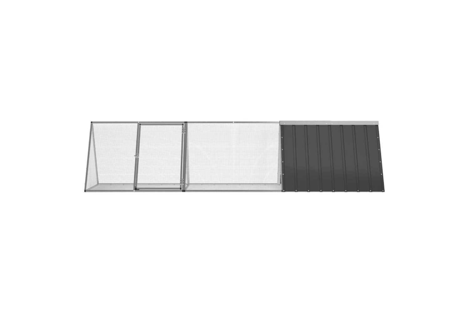 vidaXL 3106446 Rabbit Cage Anthracite 302.5x80.5x71cm Galvanised Steel-3
