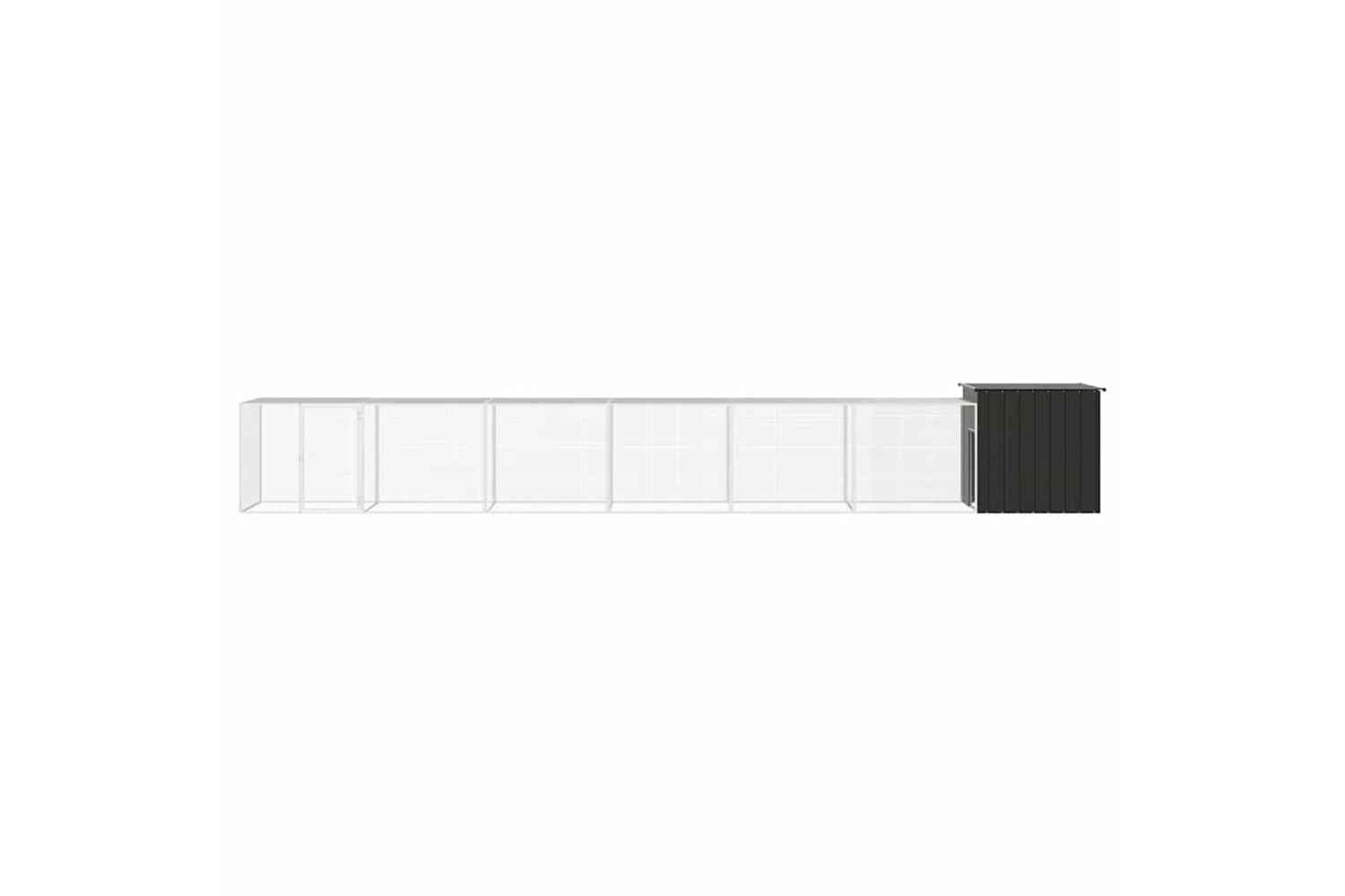 vidaXL 3106456 Chicken Cage Anthracite 700x91x100cm Galvanised Steel-3